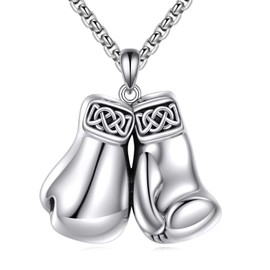 Boxing Glove/Scorpion/Eye of Horus Chain for Men Sterling Silver Jewellery Sport Vintage Punk Pendant Jewellery Celtic Knot Chain Gifts for Men Boys, Sterling Silver, No Gemstone