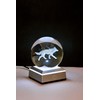 3D Wolf Crystal Ball Night Light, Upgraded 3.15 Inch Glass