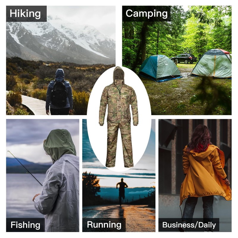 LOOGU Rain Suit, Rain Gear for Men Waterproof, Lightweight Rain