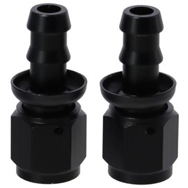 BYOBYO 2PCS 6AN 0 Degree Aluminum Straight Push Lock Hose End Fitting,Female Swivel to Push Lock Barb Type Fitting for Fuel Line