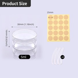 Pack of 71 Containers, 5 ml Empty Jars, Clear Jars, Cream Jars, Jars with Lid, Travel Sample Containers, Cream Jars for Filling Cosmetics, Lotions, Creams