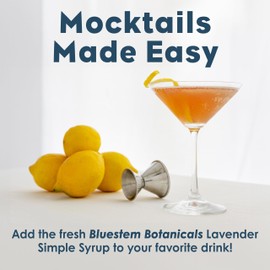 Bluestem Botanicals Lavender Simple Syrup for Cocktails, Mocktail Mixers for Drinks, Non Alcoholic Drink Syrup, 8oz. Bottle