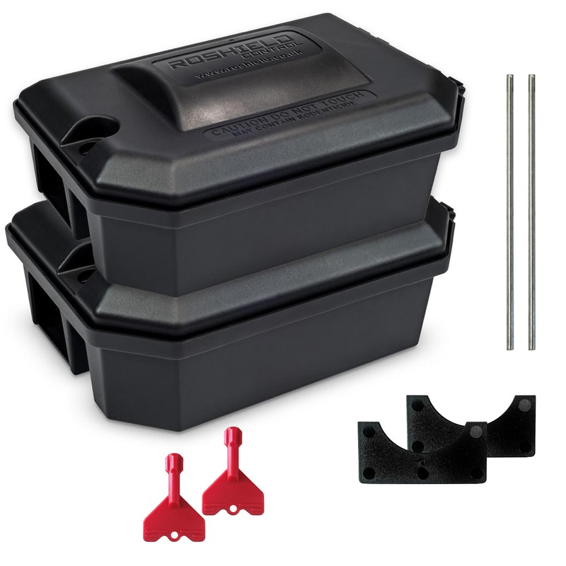 Roshield Tamper-Resistant Safety Bait Box for Rodent Trap and Rodenticide