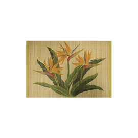 Welcome to the Islands Hawaiian Style Bamboo Placemat Bird of Paradise Set of 4
