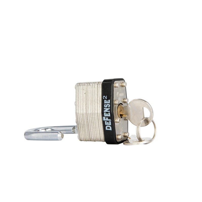 Defense2 Chrome Plated 1 3/4 Inch Laminated Padlock, 4 Pack