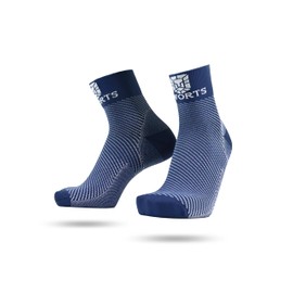 SWORTS Vital Compression Socks Short Plantar Fasciitis Socks Heel Spurs Extra Soft Running Socks with Anti-Blister Protection, blue/white, M