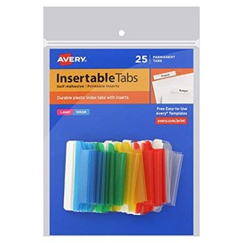 Avery Self-Adhesive Plastic Tabs with Printable Inserts