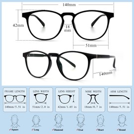 BOSSWIN Blue Light Blocking Glasses for women/men - 4Pack Computer Reading/Gaming/TV/Phones Glasses Anti UV Glare Eyestrain