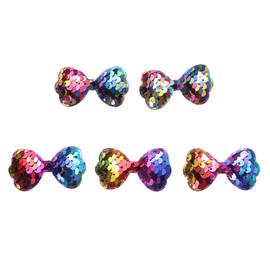 CORHAD 5pcs Sequin Bowknot Decorations Mermaid Scale Patches DIY Craft Supplies for Hair Accessories Clothing Headdress
