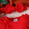 LIKPOJA Newborn Baby Girls My First Christmas Outfit Clothes Headband