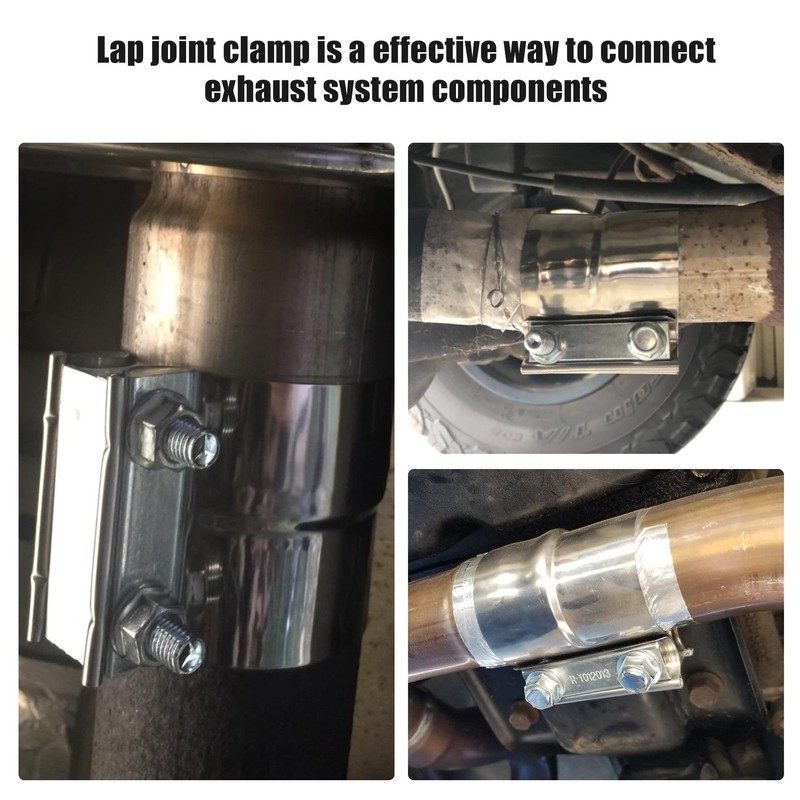 EVIL ENERGY Exhaust Clamp, Lap Joint Band Clamp Stainless Steel