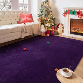 Przemy Washable Area Rug for Living Room Bedroom, 5x7 Feet Dark Purple Memory Foam Rug, Super Soft Modern Indoor Carpet for Kids Room Girls Boys Dorm Nursery Decor Mat