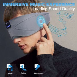 Sleep Headphones Bluetooth Eye Mask,Wireless Music Sleep Mask Ultra-Soft Sleeping Headphone Comfy & Washable Perfect for Side Sleepers/Office/Travel,Birthday for Men Women