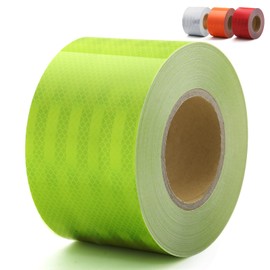Roartisa 100ft Reflective Tape, Waterproof High Visibility Warning Safety Adhesive Tape Outdoor Reflective-Stickers, Safety Reflective Strip (4 in, Fluorescent Green)