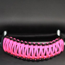 Bartact Paracord Grab Handles Compatible with Jeep Headrest - Black/HOT Pink Pair