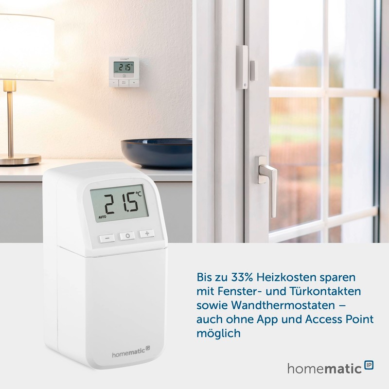 Homematic IP Compact Plus Smart Home Radiator Thermostat, Digital Heater