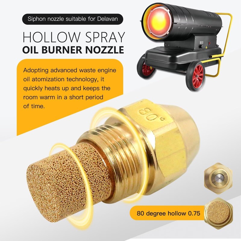 Qblahip New .75gph-80A Hollow Oil Burner Nozzle Replacement for Delavan
