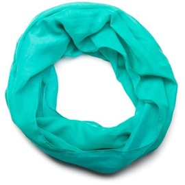 styleBREAKER lightweight solid-colored loop scarf, silky summer scarf, unisex solid color neckerchief 01016076, Colour:Aqua Green
