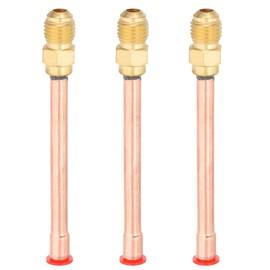 PATIKIL 1/4 SAE 45 Degree Brass Pipe Fittings 3pcs Rare Connector Male Thread Adapter and Copper Tube for Air Conditioner HVAC Refrigeration
