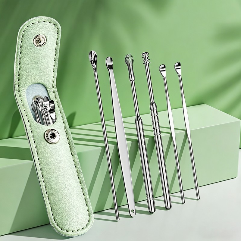 6-Piece Stainless Steel Ear Wax Removal Kit for Personal Ear