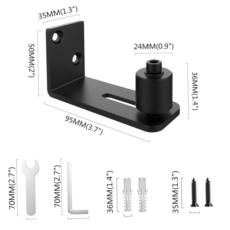 TEHAUX Sliding Door Floor Guide Swing Stop for Barn Doors
