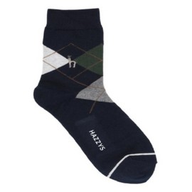 Hazzys (대구신세계)아가일체크 면혼방 장목양말 3종세트 HJSS5E017WT (Daegu Shinsegae) Argyle Check Cotton Blend Ankle Socks 3-Piece Set HJSS5E017WT