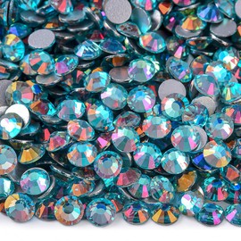Blinginbox Flatback Rhinestones for DIY Nail Art Crafts Decorations Clothes Shoes, 1440pcs (1.9-2mm) SS6 Aquamarine Light