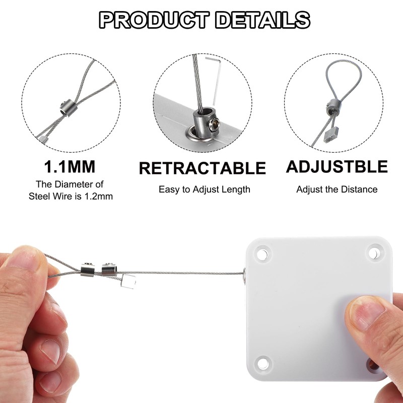 sourcing map Punch-Free 1500g Automatic Sliding Screen Door Closer, Multifunctional