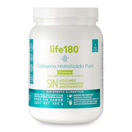 Life180, Colágeno Natural en Polvo Sin Azúcar Sin Colorantes Hidrolizado Puro 10 gr de Colágeno por Porción, 30 Porciones Uso Diario