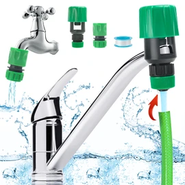 2 Pack Kitchen Tap Hose Connector, Mixer Tap Hose Connector, Universal Hose Pipe Connector to Tap, Hose Adapter for Kitchen and Garden Tap, Hose Pipe Tap Attachment with Leak Proof Tape