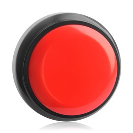 Recordable Button, Sound Button Record Talking Button Answer Buzzers Funny Buttons Record Your Own Words with 30s Voice Recording Time Also Used for Dog Training - Red and Black (Battery Included)