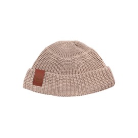 kabak Burglar Beanie Breathable Short Knitted Organic Cotton Street Style Unisex Head Warmer Fishing Hat, beige