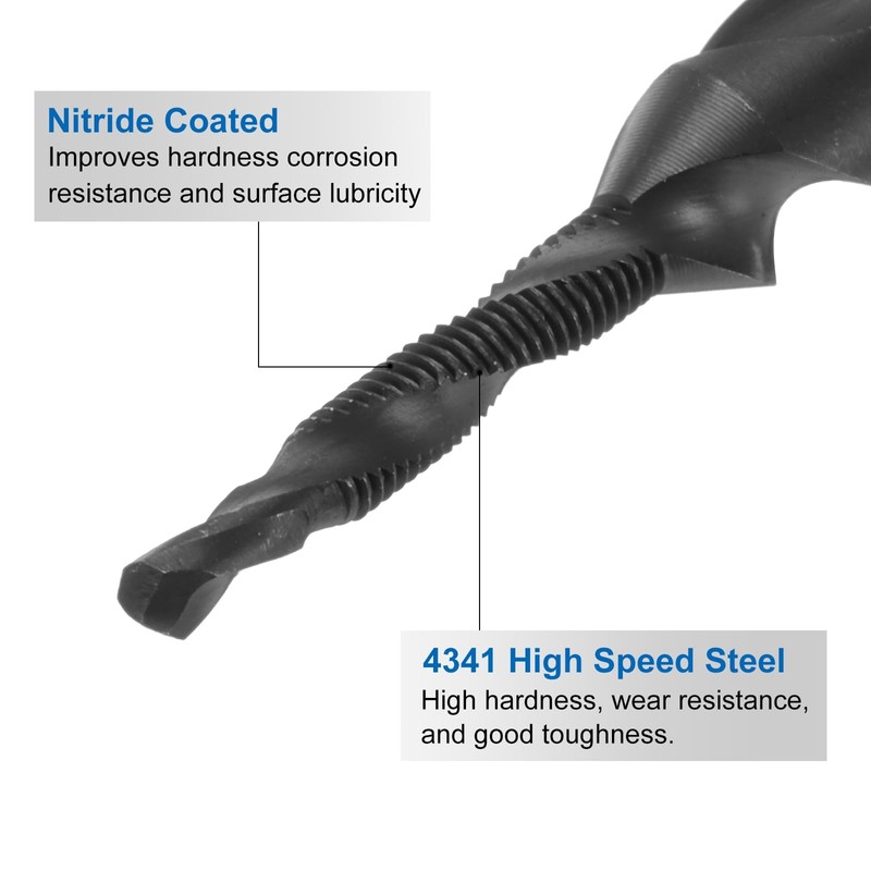 sourcing map 2pcs Combination Drill and Tap Bits Metric M3
