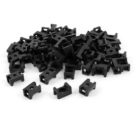 Cable Tie Mount Saddle, 100pcs Black Plastic Wire Buddle Base Holder Cable Tie Wrap Mount Saddle (4.5mm, Black)