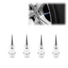 TVC20 Silver 4pcs Long Spike Spiked Tire Valve Stem Caps