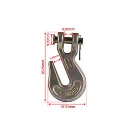SBRRAIL 1/4 Inch Chain Hooks G70 Clevis Grab Hooks for Crane Trailer Truck Transport Load Limit 3600lbs Zinc Finish Alloy Steel 6PCS