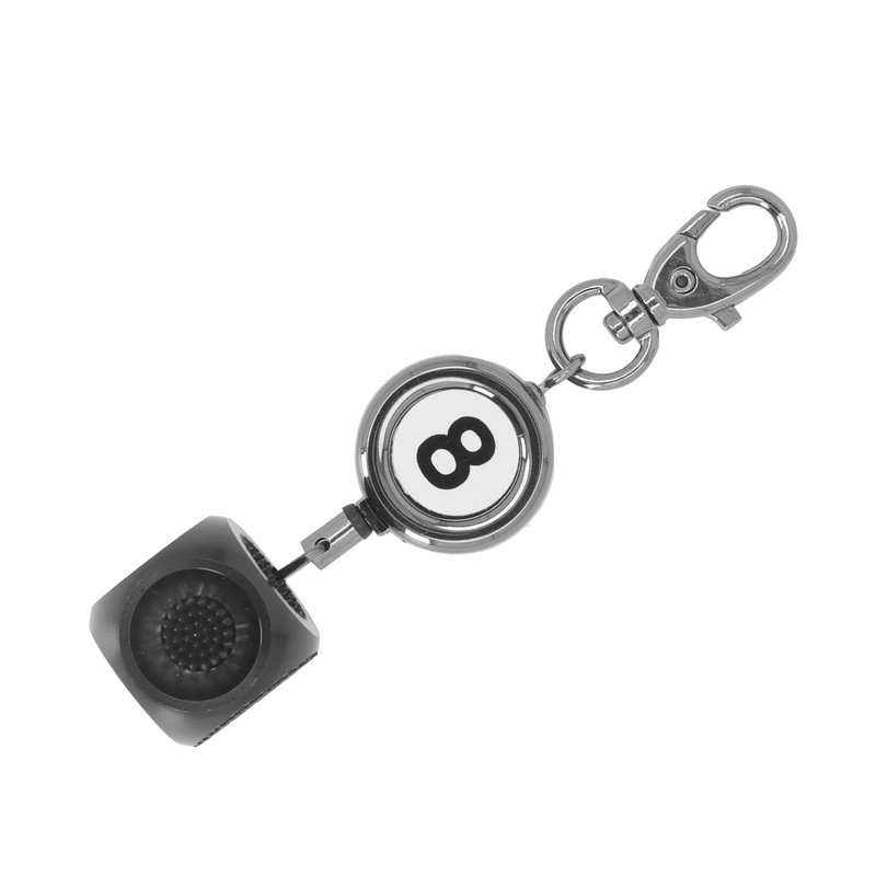Pool Cue Tip Repair Tool with Retractable Key Ring Billiard