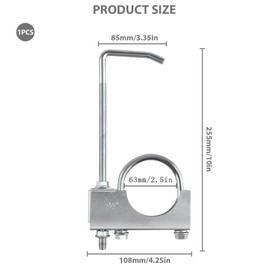 HAFRILY 2.5 Inch Universal Exhaust Hanger with Exhaust Clamp Bracket