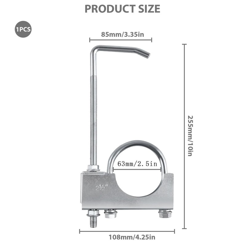 HAFRILY 2.5 Inch Universal Exhaust Hanger with Exhaust Clamp Bracket
