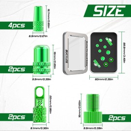 BUCKLOS 10Pcs Bike Tire Valve Stem Cap Set, Including Presta and Schrader Valve, Pump Adapters, Valve Core Remover Tool for Mountain, Road Bikes, All Bicycles, Dust Cover Multiple Color Fit Most Rims