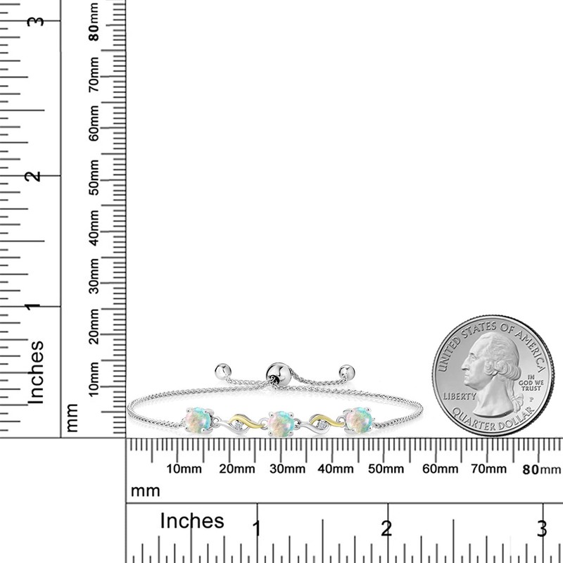 Gem Stone King 925 Silver and 10K Yellow Gold 5MM