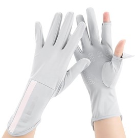 UV Protection Gloves Summer Women's Driving Gloves Comfortable Non-Slip Cycling Gloves Sun Protection Wrist Gloves Cooling Breathable Elastic Summer Gloves for Outdoor Driving, gray