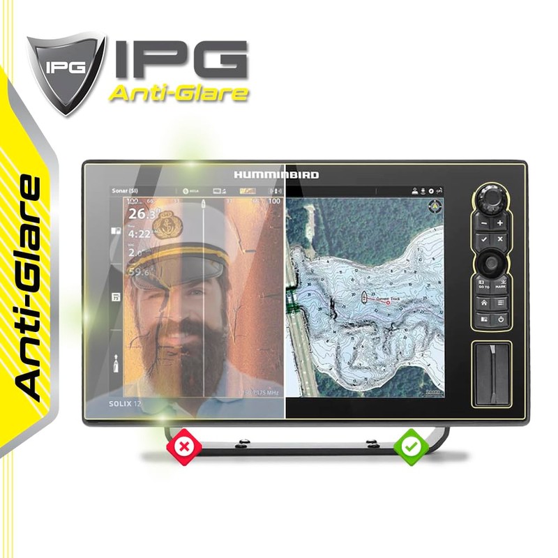 IPG Anti-Glare Made for Humminbird SOLIX 12 CHIRP MEGA SI+G3