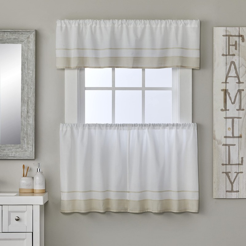 SKL Home Carrick Stripe Valance, 56x13, Natural