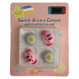 Prysm Gaming Pink Puff & Heart Pack of 4 Rubber Thumb Grips Caps Covers Compatible With Original Switch Joycon OLED Switch Joycon & Switch Lite