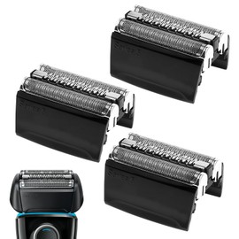 Pack of 3 Replacement Shaving Heads Compatible with Braun Series 5, 52B Razor Heads Replacement Blades Blades Razor Head for Series 5 5090cc, 5070cc, 5050cc, 5020s, 5030s, 5040s etc. (52B, Black)