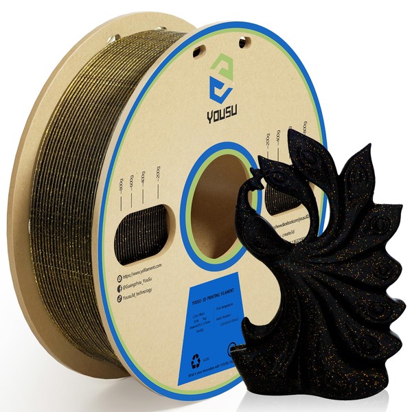 YOUSU 3D Printer Filament PLA Filament 1.75mm Gold 3D Effect