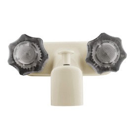 Dura Faucet DF-SA110S-BQ RV Tub & Shower Faucet Valve Diverter with Smoked Acrylic Knobs (Bisque Parchment)