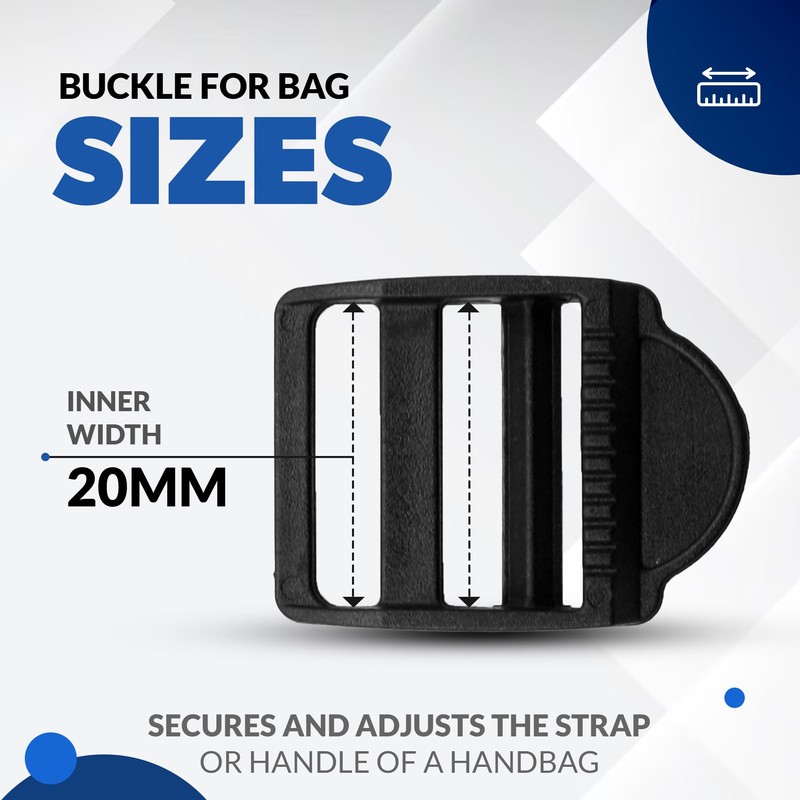 DOJA Barcelona Plastic Buckles, Pack of 10, Tension Buckle with