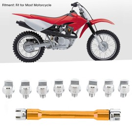 Hapivida Motorcycle Spoke Wrench Set, Dirt Bike Wheel Spoke Torque Wrench Head, 10 Sizes 5.0-6.8 mm CNC Wrench Set with Package, Case Repair Tool for Motorcycle Wheels (Gold)